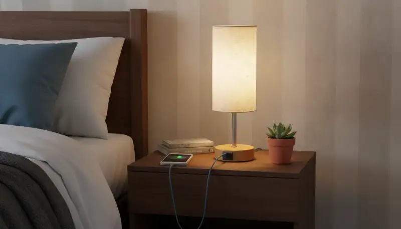 Die UPXNBOR Nachttischlampe: Ihr smartes Duo für Licht und Ladestation am Bett