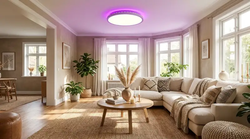 Farbdynamische Beleuchtung im Wohnraum