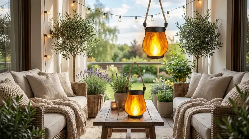 LED Solarbeleuchtung für Balkon und Terrasse