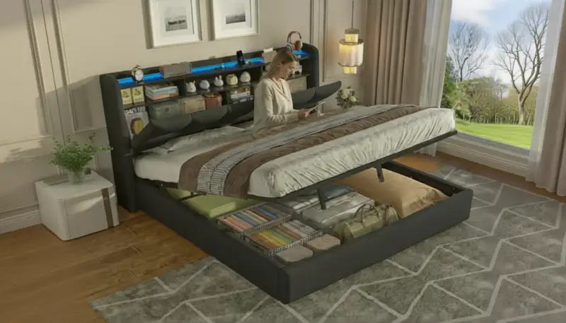 Schlafzimmer 2.0: Das Polsterbett 180x200 mit LED und Stauraum, das alles kann