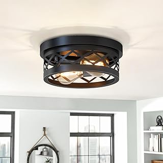 LVWIT Deckenleuchte Flur Vintage 2 Flammig E27 Modern Industrial LED Deckenleuchte Schlafzimmer R…