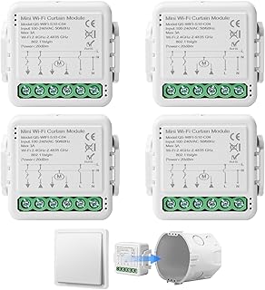 4 Stk WiFi-Smart-Rollladenschaltermodul, WIFI Smart-Einbauschalter Rolladenschalter Modul mit Lau…