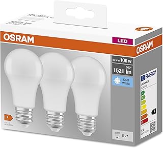 Osram LED Base Classic A, in Kolbenform mit E27-Sockel, Nicht Dimmbar, Ersetzt 100 Watt, Matt, Ka…