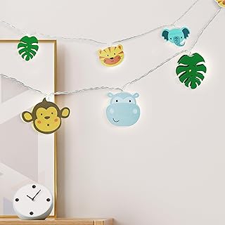 CozyHome Dschungel Lichterkette Kinderzimmer Deko Junge – 20 LED Figuren & 4m Batteriebetrieben I…