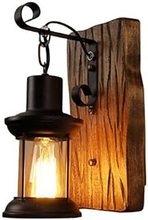 Retro Innen Wandlampe Holz Wandleuchte E27 Antik Industrial Wandleuchte Kreativ Kerze Licht Rusti…