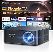 Smart Beamer 4K【1200 ANSI/Google TV】 Netflix Official, Autofokus Trapezkorrektur Beamer Outdo…