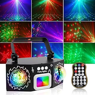 Discolicht Partylicht mit Dual Disco Bällen – RGB Sound-aktivierte Partylichter, Stroboskop Ef…