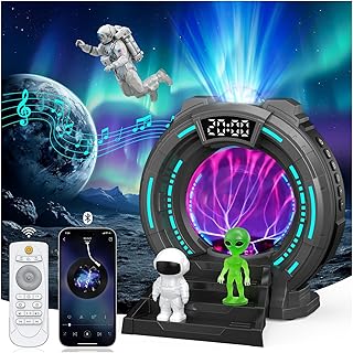 Sternenhimmel Projektor, Astronauten Projektor mit Plasmakugel und Fernbedienung, 8 Aurora-Lichte…
