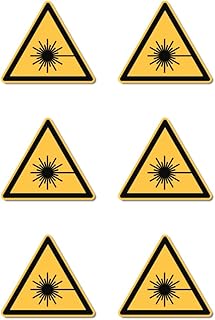 Warnung vor Laserstrahl: W004 – DIN EN ISO 7010 / ASR A1.3 – Aufkleber: 5 cm, 6 Stück