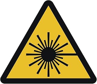 Warnung vor Laserstrahl Kunststoffschild Ø 10 cm gemäß ISO 7010, ASR A1.3 (wetterfest)