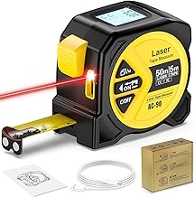 Laser entfernungsmesser, 50 m laser messgerät entfernung,2 in 1 digitales maßband mit laser, Ft…