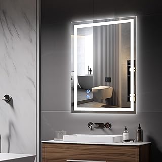 Spiegel Mit Beleuchtung,70×50 cm Badspiegel Mit Beleuchtung Mit Touch-Schalter Beschlagfrei, 3 Li…