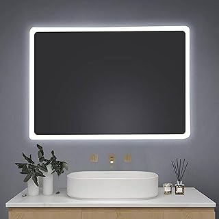 AllRight Badspiegel mit Beleuchtung 70x50cm | LED Spiegel | IP54 Wassergeschützt | Touch-Steueru…