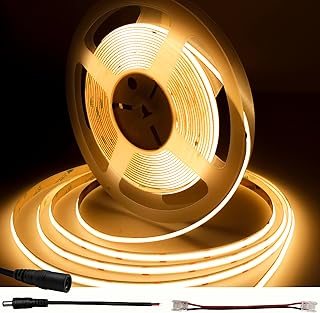 COB LED Streifen 10M, 2700K Warmweiß LED Strip Lights mit 384LEDs/M, CRI 93+, DC24V, 8mm Cob Ver…