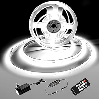 COB LED Streifen 2M,6000K Kaltweiß LED Strip, 24V Dimmbar LED Streifen Licht, CRI92, 8mm Breite,…