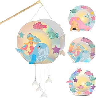 4 Stück LED Meerjungfrau Laternen Bastelset für Kinder, Martinslaternen, Bastelmaterial für ei…