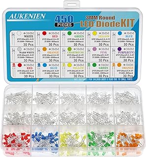 AUKENIEN 15 Farben Leuchtdioden 3MM LED Dioden Leuchtdiode Sortiment Kit Rundkopf LED Licht Diffu…
