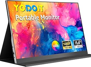 Yodoit Portable Monitor, 15,6 Zoll 1920 x 1080P FHD Tragbarer IPS-Display mit USB Typ C & HDMI An…