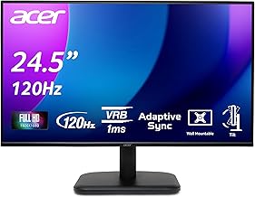 Acer EK251QG Monitor 24.5 Inch (62 cm Screen) Full HD, IPS, 120Hz HDMI, 75Hz VGA, 4ms (GTG), HDMI…