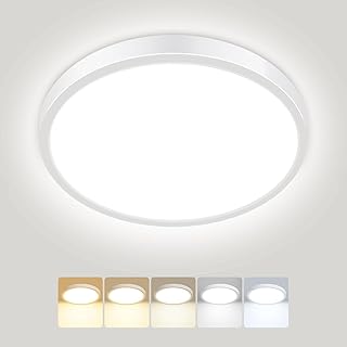 Peasur LED Deckenleuchte Flach,5Farben-3000/3500/4000/5000/6500K Deckenlampe,IP54 Wasserfest Bade…