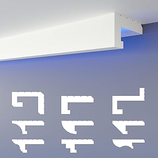 HEXIMO LED-Schattenfugenprofil Stuckleisten, indirekte Beleuchtung XPS-Styropor-Trockenbau-Decken…