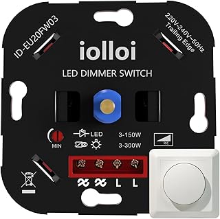 LED Dimmer Schalter, Drehdimmer Unterputz Dimmschalter für Dimmbare LEDs 3–150W / Halogen 3–…