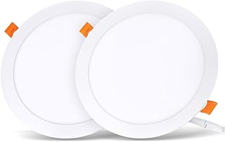 LVWIT 2x 18W Ultraslim LED Einbauleuchten, ersetzt 150W Halogen, runde Deckenleuchte mit Treiber,…