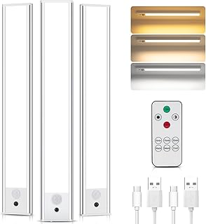 Schrankbeleuchtung 3 Stück Fernsteuerung Unterbauleuchte Küche LED 31CM, Dimmbar Helligkeit 3 F…