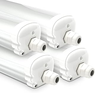 HOFTRONIC – 4er Pack LED Feuchtraumleuchte 150cm IP65-48W 5760 Lumen – 4000K Neutralweiß – Verkn…