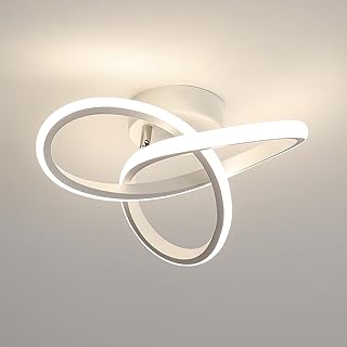 Goeco LED-Deckenleuchte Modern, LED Deckenlampe 22W 2500LM, Weißer Kronleuchter für Schlafzimme…