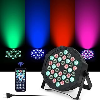 LED Par Strahler 36 LED 72W Discolicht Partylicht RGB DMX512 mit Fernbedienung, Bühnenlicht 7 Li…