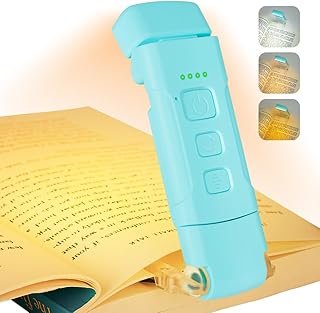 Leselampe Buch Klemme, Leselampe Bett, LED Klemmleuchte, USB Wiederaufladbare Buchlampe mit 3 Far…