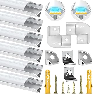 LED Aluminium Profil für Led Streifen/Stripes/Strip, 6X1m V Form Aluprofil Eckprofil Alu Profile…