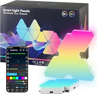 10pcs Led Gaming Panels, LED Smart Wandleuchte Wifi RGB mit IC Musik Sync Wandbeleuchtung Dreieck…