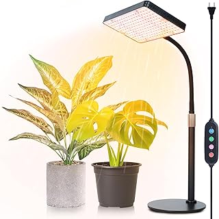 Pflanzenlampe LED mit 4/8/12 Hr Timer, Vollspektrum Pflanzenlicht für Zimmerpflanzen, Pflanzenle…
