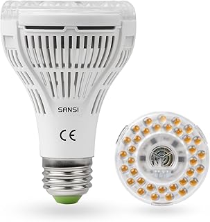 SANSI Pflanzenlampe LED 15W Pflanzenlicht Vollspektrum E27 Weiß 4000K für Zimmerpflanzen Grow L…