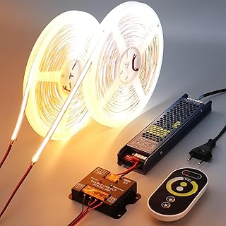 24V CCT COB LED Streifen Dimmbar 20M (10M X 2), LED Strip 2700K-6500K Weiß Selbstklebend, LED Ba…