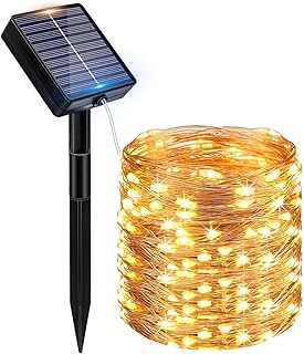 Peasur Solar Lichterkette Aussen, 12M 120 LED Solarlichterkette Außen Wetterfest, 8 Modi IP65 Wa…