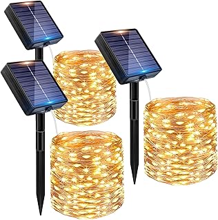 Peasur 3 Stücke Solar Lichterkette Aussen, 3x12M 120 LED Solarlichterkette Außen Wetterfest, 8 …