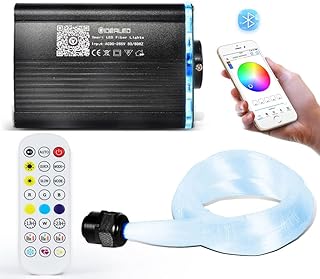 Smart APP Gesteuertes LED Glasfaser Sternenhimmel Lichter mit RF Fernbedienung,Bluetooth RGBW Fib…