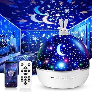 One Fire Night Light,Sternenhimmel Projektor mit 15 Film,Nachtlicht Kinder Nachtlicht Baby,Blueto…