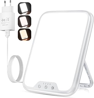 Tageslichtlampe, 10000 Lux Lichttherapielampe mit 3 Farbtemperaturen, Stufenlosem Dimmen, 4 Timer…