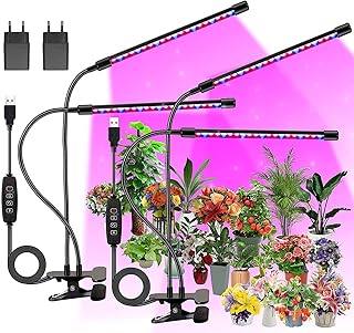 FECiDA 2-Pack 2-Head Pflanzenlampe LED, Vollspektrum Wachstumslampen für Pflanzen, 460nm/660nm/3…