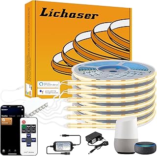 Lichaser LED für Akustikpaneele, 6 Rollen WiFi COB LED Streifen Warmweiss Parallel und Kompatibe…