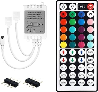 Dual Outputs 44 Keys LED Lights Remote Control 4 Pin 2 Ports RGB Controler Box Wireless IR Remote…