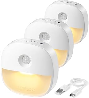 Lyridz Nachtlicht Mit Bewegungsmelder Innen Batterie, 3 Stück Led Nachtlicht Dimmbar mit 3 Modi …