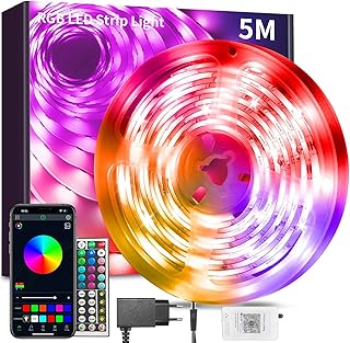 Led Strip 5m RGB LED Streifen mit Bluetooth Musik Sync Timer-Einstellung Dimmbar Farbwechsel Led …