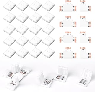 28pcs Led Streifen Eckverbinder 4-Polig Für 10mm Breite Smd 5050 Led Streifen, L-Form Steckverbi…
