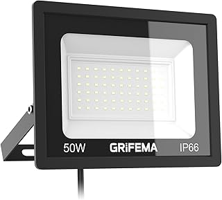 GRIFEMA 50W LED Strahler Außen, Superhell 5500LM, 6500K Kaltweiß, IP66 Wasserdicht, Fluter für…