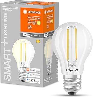 Ledvance Smarte LED-Lampe mit WiFi Technologie, Sockel E27, dimmbar, warmweiß (2700K), ersetzt G…
